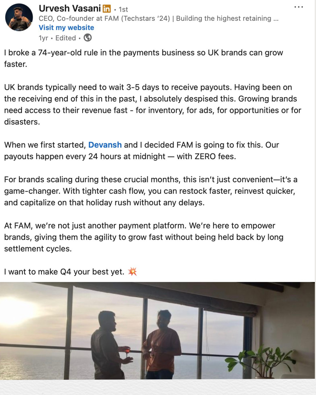 FAM founder-led LinkedIn content